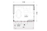Tuinkantoor PREMIUM (34 mm + gevelbekleding), 5x4 m, 18 m² specificatie 1