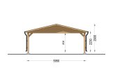 Houten carport CLASSIC TRIO, 5.95x8.95 m specificatie 2