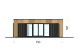 Tuinkantoor PREMIUM (34 mm + gevelbekleding), 7x4 m, 25 m² specificatie 2