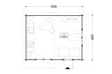 Tuinhuis blokhut DREUX (44 mm), 5x4 m, 20 m² specificatie 1
