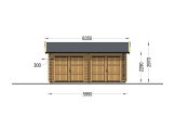 Dubbele houten garage ALTERNATIVE (44 mm), 6x6 m, 36 m² specificatie 2
