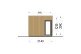 Tuinkantoor PREMIUM (Geïsoleerd PLUS, 34 mm + gevelbekleding), 8x3 m, 15 m² met 9 m² overkapping specificatie 3