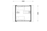 Prefab houten tuinhuis SARA (34 mm + gevelbekleding), 20 m² met 15 m² zolder specificatie 2