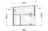 Tuinhuis blokhut met plat dak AVIGNON F (Geïsoleerd, 34+34 mm), 20 m² met 16 m² zolder specificatie 7