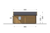 Houten garage MULTI (44 mm), 4x6 m met carport 3x6 m specificatie 5