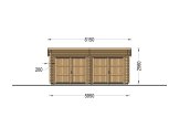 Dubbele houten garage MODERN (44 mm), 6x5 m, 30 m² specificatie 2