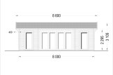 Prefab houten tuinhuis MILA (44 mm), 8x7 m, 56 m² specificatie 2