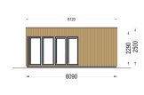Tuinkantoor PREMIUM S (Geïsoleerd PLUS, 34 mm + gevelbekleding), 6x4 m, 24 m² specificatie 2