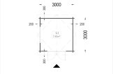 Tuinhuis blokhut ADAM S (44 mm), 3x3 m, 9 m² specificatie 1