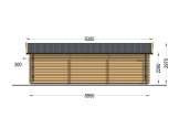 Driedubbele houten garage TRIO (44 mm), 9x6 m, 54 m² specificatie 3
