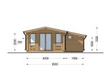 Tuinhuis blokhut ISLA (34 mm), 6x5 m, 18 m² met 7 m² veranda specificatie 2