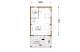 Houten huis KARINA (Geïsoleerd, 34 mm + gevelbekleding), 46 m² specificatie 1