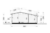Tuinhuis blokhut ISLA (34 mm), 6x5 m, 18 m² met 7 m² veranda specificatie 6