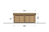 Dubbele houten garage MODERN (44 mm), 6x6 m, 36 m² specificatie 2