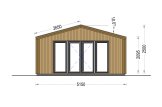 Prefab houten tuinhuis PIA (Geïsoleerd, 34 mm + gevelbekleding), 5x3 m, 15 m² specificatie 2