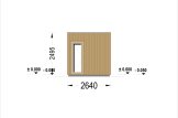 Buitensauna met kleedkamer DELLA (34 mm + gevelbekleding), 6,1 x 2,6 m, 12,5 m² specificatie 2