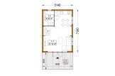 Houten huis ALINA (Geïsoleerd, 34 mm + gevelbekleding), 46 m² specificatie 1