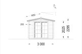 Tuinhuis blokhut ADAM S (44 mm), 3x3 m, 9 m² specificatie 2