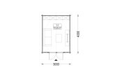 Tuinhuis blokhut PETER (34 mm), 3x4 m, 12 m² specificatie 1