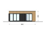 Tuinkantoor PREMIUM (34 mm + gevelbekleding), 6,5x4,5 m, 26 m² specificatie 2