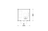 Tuinhuis blokhut MALTA (28 mm), 3x3 m, 9 m² specificatie 1