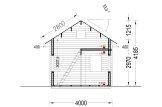Tuinhuis blokhut AVIGNON S (Geïsoleerd PLUS, 44+44 mm), 20 m² met 16 m² zolder specificatie 7