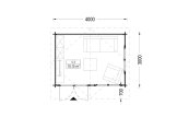 Tuinhuis blokhut WISSOUS (44 mm), 4x3 m, 12 m² specificatie 1