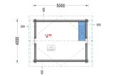 Tuinhuis blokhut AVIGNON S (Geïsoleerd PLUS, 44+44 mm), 20 m² met 16 m² zolder specificatie 2