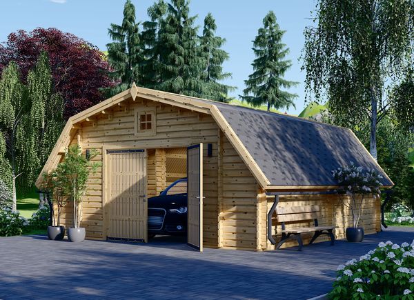 Houten garage TEXAS (44 mm), 6x6 m, 36 m² avp.ui.product_images.thumbnail 1