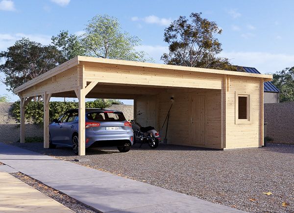 Houten carport MODERN DUO met berging, 5.95x7.5 m avp.ui.product_images.thumbnail 1