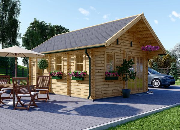 Tuinhuis blokhut SCOOT (44 mm), 4,5x6 m, 27 m² met 10 m² zolder avp.ui.product_images.thumbnail 1