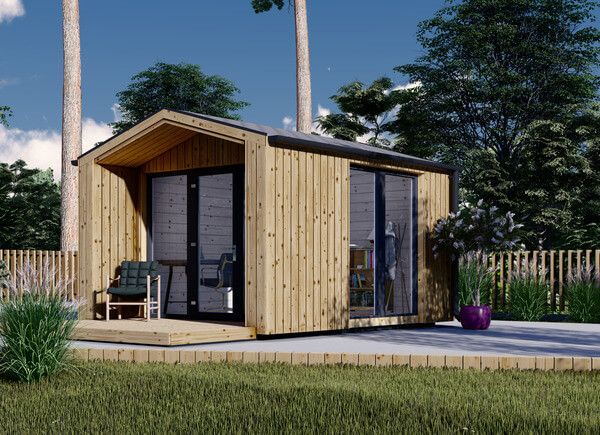 Tuinkantoor PIA (34 mm + gevelbekleding), 3x3 m, 9 m² avp.ui.product_images.thumbnail 1