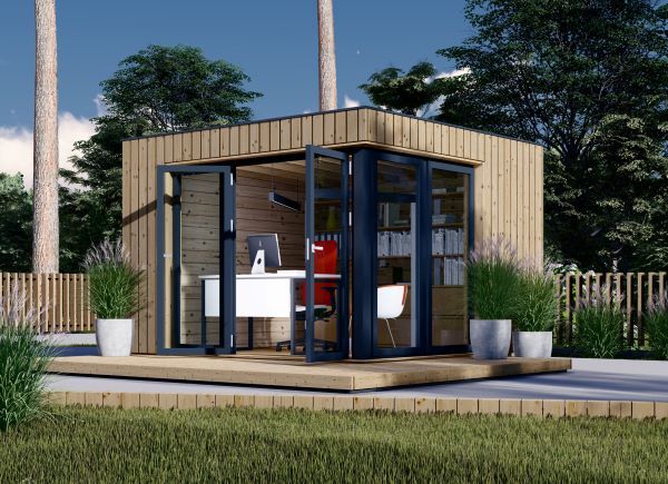 Tuinkantoor PREMIUM (34 mm + gevelbekleding), 3x3 m, 9 m² avp.ui.product_images.thumbnail 1