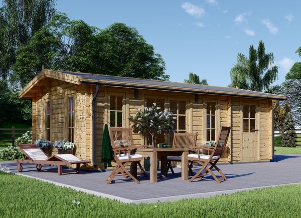 Tuinhuis blokhut met berging LEA (44 mm), 7x4 m, 28 m² avp.ui.product_images.thumbnail 1