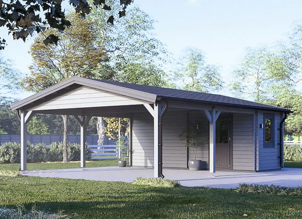 Dubbele houten carport 5,5x6 m met berging 2x6 m avp.ui.product_images.thumbnail 1