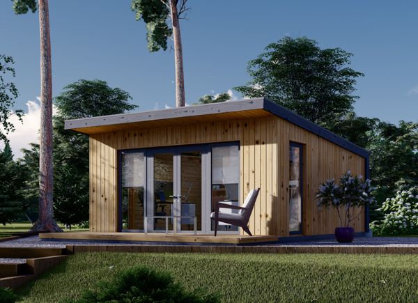 Prefab houten tuinhuis EVELIN (34 mm + gevelbekleding), 5x5 m, 25 m² avp.ui.product_images.thumbnail 1