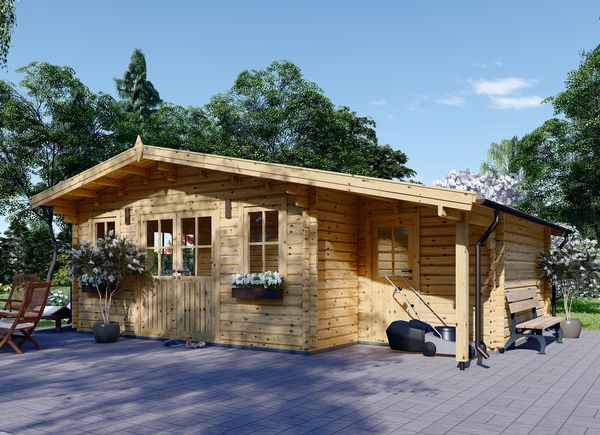 Tuinhuis blokhut met berging CLARA (44 mm), 7x4 m, 28 m² avp.ui.product_images.thumbnail 1