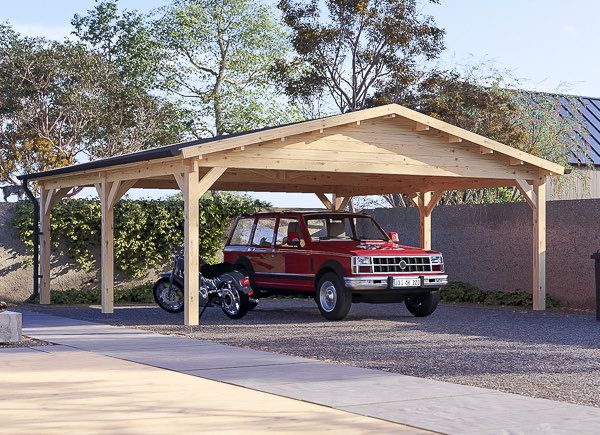Dubbele houten carport CLASSIC DUO, 6x6 m avp.ui.product_images.thumbnail 1