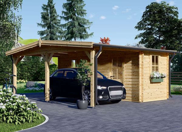Houten carport 3x6 m met berging 2x6 m avp.ui.product_images.thumbnail 1
