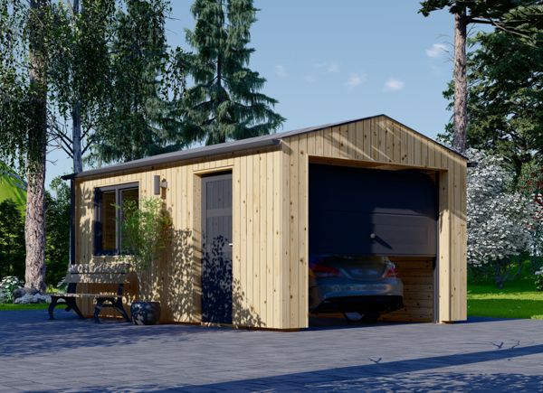 Houten garage SILVIA (34 mm + gevelbekleding), 3,4x5,4 m, 20 m² avp.ui.product_images.thumbnail 1