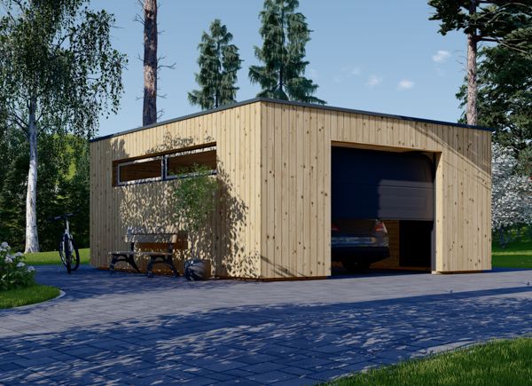 Houten garage SILVIA F (34 mm + gevelbekleding), 5x6 m, 30 m² avp.ui.product_images.thumbnail 1