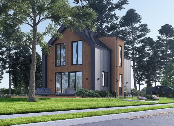 Houten prefab woning ASTRID PV (Geïsoleerd, Bbl), 92 m²  avp.ui.product_images.thumbnail 1