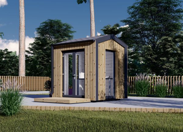 Tuinkantoor EMMY (Geïsoleerd, 34 mm + gevelbekleding), 2x2 m, 4 m² avp.ui.product_images.thumbnail 1