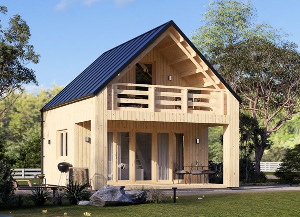 Blokhut SARA S met zolder (44 mm + gevelbekleding), 27 m² avp.ui.product_images.thumbnail 1
