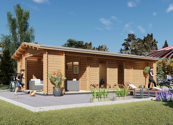Prefab houten tuinhuis ANNA (34 mm), 20 m² met 16 m² veranda avp.ui.product_images.thumbnail 1