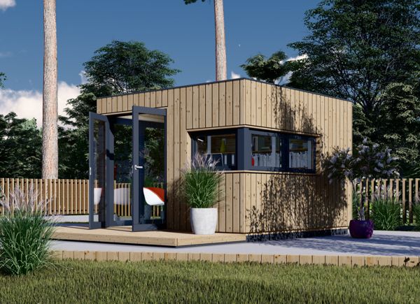 Tuinkantoor PREMIUM L (34 mm + gevelbekleding), 3x3 m, 9 m² avp.ui.product_images.thumbnail 1