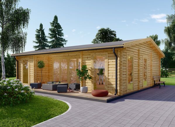 Prefab houten tuinhuis MILA (Geïsoleerd, 44+44 mm), 8x7 m, 56 m² avp.ui.product_images.thumbnail 1