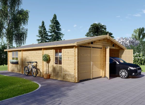 Dubbele houten garage CLASSIC DUO (44 mm), 6x9 m, 54 m² avp.ui.product_images.thumbnail 1