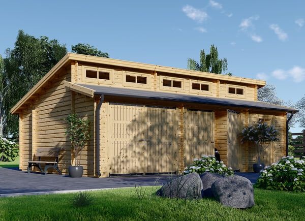 Dubbele houten garage TWIN DUO (44 mm), 8x6 m, 48 m² avp.ui.product_images.thumbnail 1