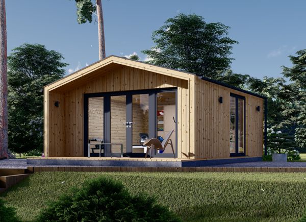 Prefab houten tuinhuis PIA (Geïsoleerd, 34 mm + gevelbekleding), 5x5 m, 25 m² avp.ui.product_images.thumbnail 1